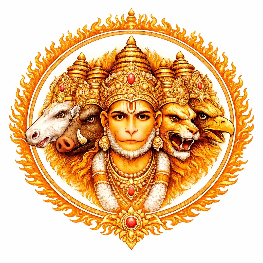 Sitting Hanumanji Panchmukhi Avatar